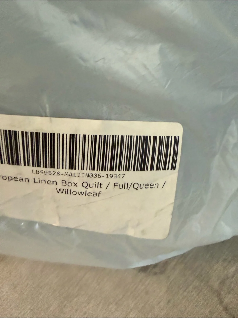 NEW Quince QUEEN Willowleaf European Linen Box Quilt Set w/ Shams $234